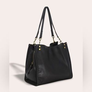 American Leather Company Lenox Triple Entry Satchel in Black